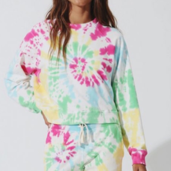 Electric & Rose Tops - Electric & Rose, white tie dye sweatshirt, size small